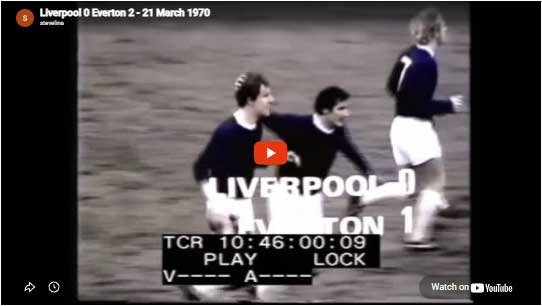Golden Oldies 1 Gobshites 0-2 Everton Saturday 21 March 1970